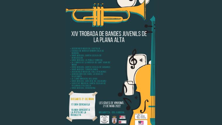 13 societats musicals amb més de 200 alumnes i les seues respectives escoles de música es donaven cita dissabte passat a Les Coves de Vinromà (Castelló) per a celebrar la XIV Trobada de Bandes Juvenils de la Plana Alta.
